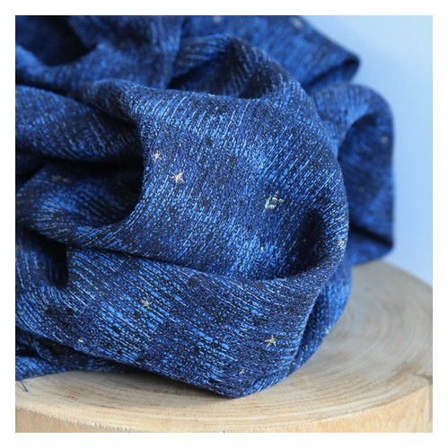 tissu jacquard bleu nuit et doré tissu jacquard bleu nuit et doré