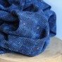 tissu jacquard bleu nuit et doré