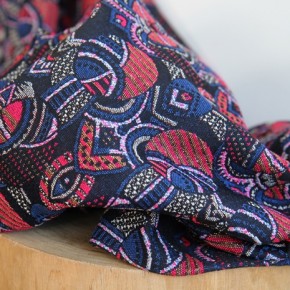 tissu jacquard français - un chat sur un fil