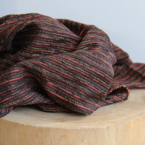 tissu rayé jacquard fin - un chat sur un fil