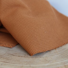 tissu éponge nid d'abeille caramel