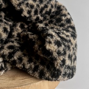 tissu sherpa maille bouclette - léopard