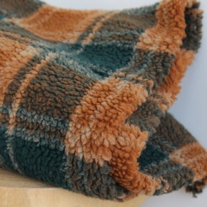 tissu sherpa mouton à carreaux