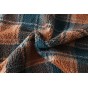 tissu sherpa carreaux - vert et orange