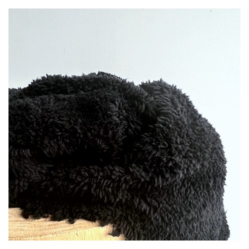 tissu sherpa noir - un chat sur un fil tissu sherpa noir - un chat sur un fil