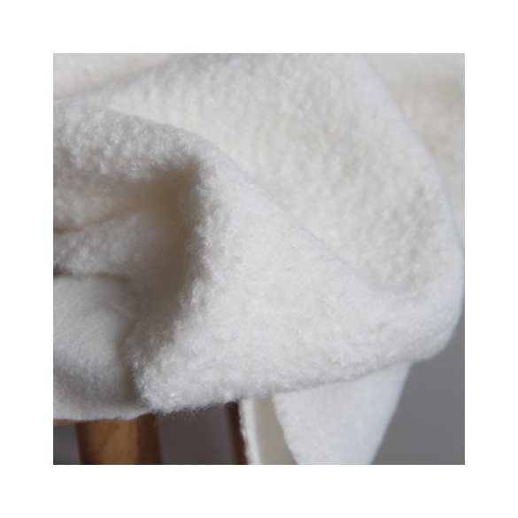 tissu sherpa bouclette - blanc cassé