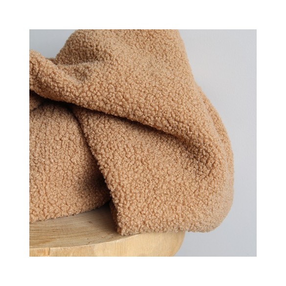 tissu sherpa bouclette camel