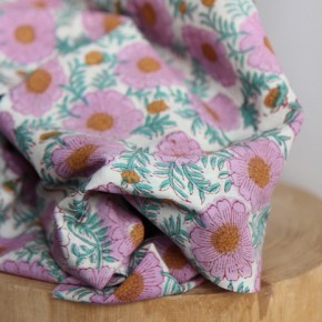 coton fleurs - tissu indien