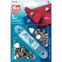 Boutons pressions mini argent Prym + outil