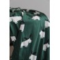 tissu jersey imprimé - les élans vert