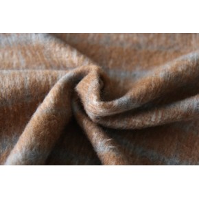 tissu lainage à carreaux - ocre foncé et gris clair