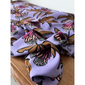 viscose écovero fleurs - lilas