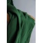 tissu double gaze en coton bio vert foncé - un chat sur un fil