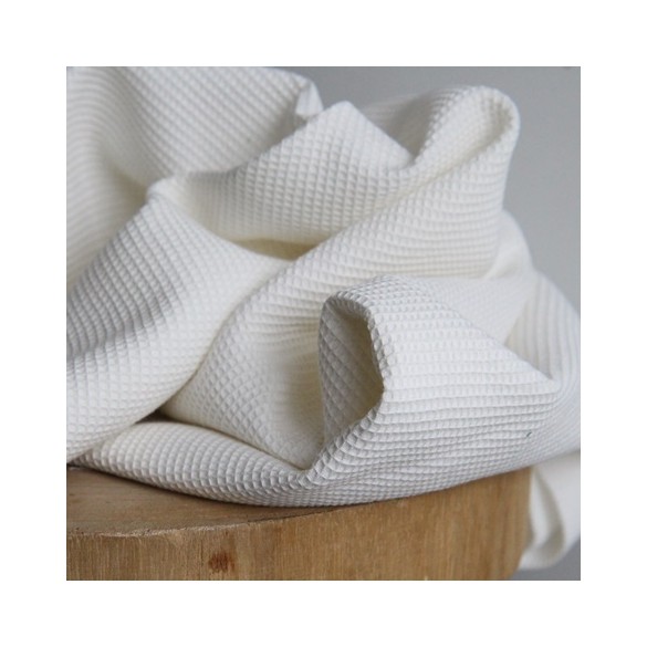 tissu éponge nid d'abeille - écru