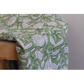 coton indien vert - block print