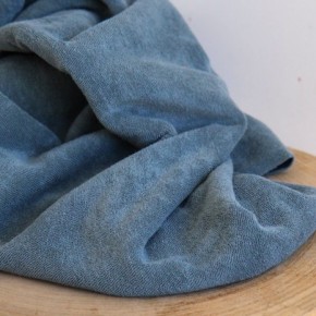 tissu éponge jersey bleu - un chat sur un fil
