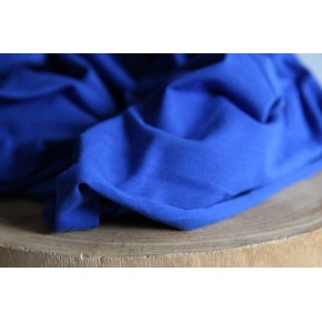 jersey coton bleu - un chat sur un fil