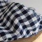 tissu seersucker marine et blanc - un chat sur un fil