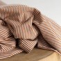 tissu jersey rayures - caramel et blanc cassé