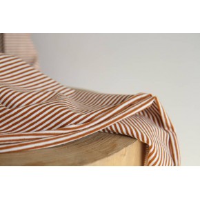 superbe tissu rayé en jersey - un chat sur un fil