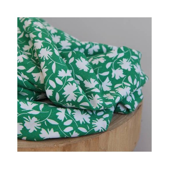 tissu imprimé fleurs - vert