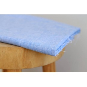 tissu coton et lin chambray - bleu stoned