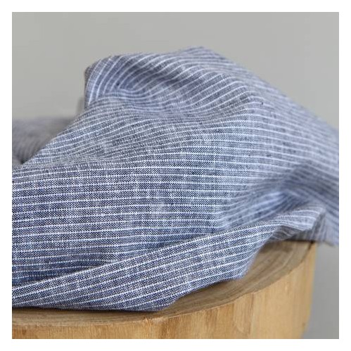 coton lin fines rayures - marine coton lin fines rayures - marine