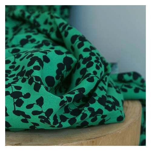 Tissu en bambou - marine et vert Tissu en bambou - marine et vert