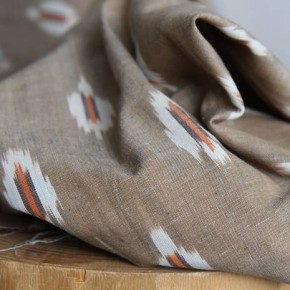 tissu coton ikat - beige