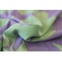 tissu fleuri fluide lilas et vert - un chat sur un fil
