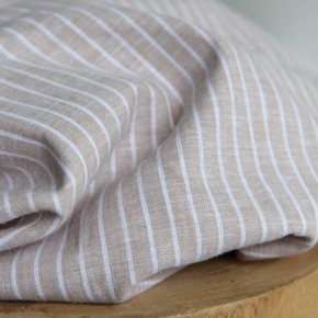 tissu coton et chambray - rayures beige