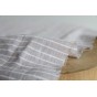tissu chambray rayures - beige et blanc