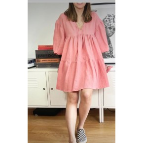 robe avec la double gaze bio rose blush
