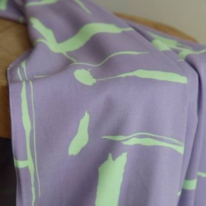viscose imprimé abstrait - lilas et vert