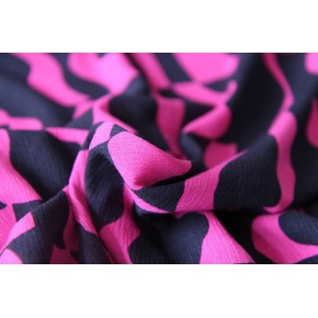tissu crêpe totem - rose et marine