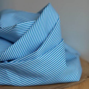 coton rayures bleu turquoise - un chat sur un fil
