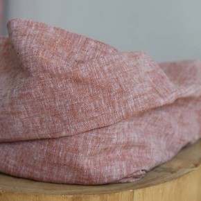 tissu chambray brique et blanc