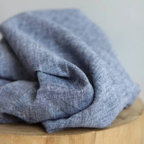 tissu chambray marine et blanc
