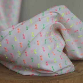 tissu coton plumetis blanc - plumetis néon