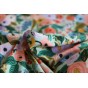 coton fleurs - fond vert