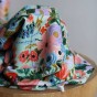 tissu coton fleurs - vert mint