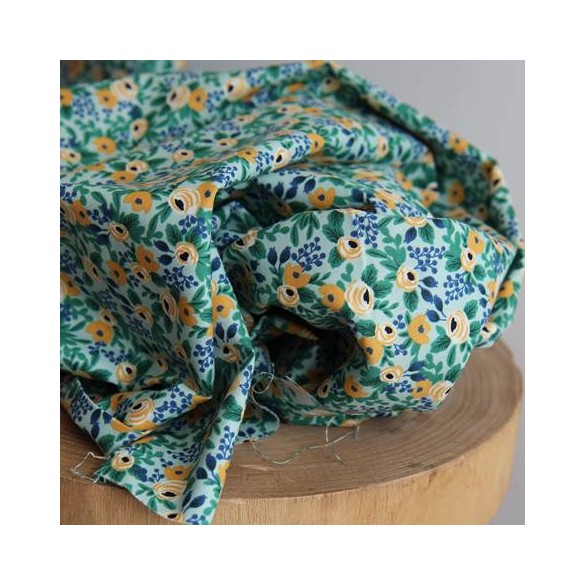 tissu rosa mint - un chat sur un fil