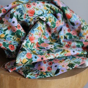tissu coton petite garden party - un chat sur un fil