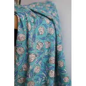 tissu indien block print - un chat sur un fil