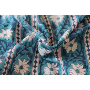 tissu indien block print - un chat sur un fil