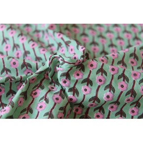 tissu coton indien - un chat sur un fil