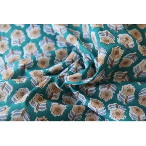 tissu coton indien - un chat sur un fil