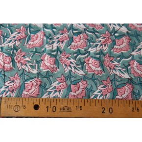 coton indien block print - un chat sur un fil