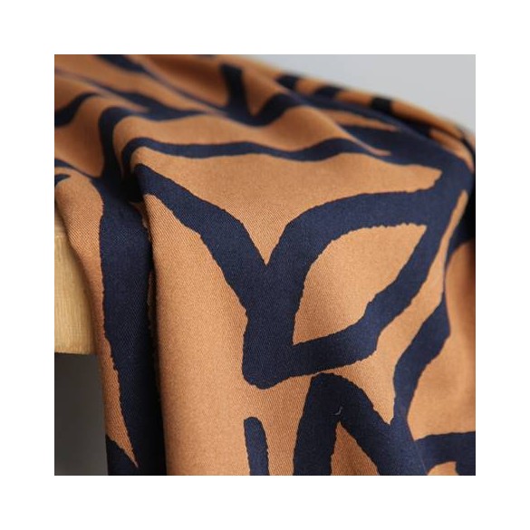 Twill de Viscose - un chat sur un fil