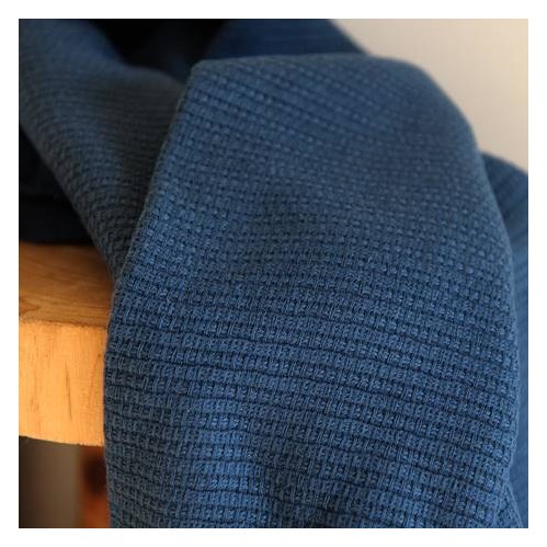 tissu jacquard - bleu canard uni tissu jacquard - bleu canard uni